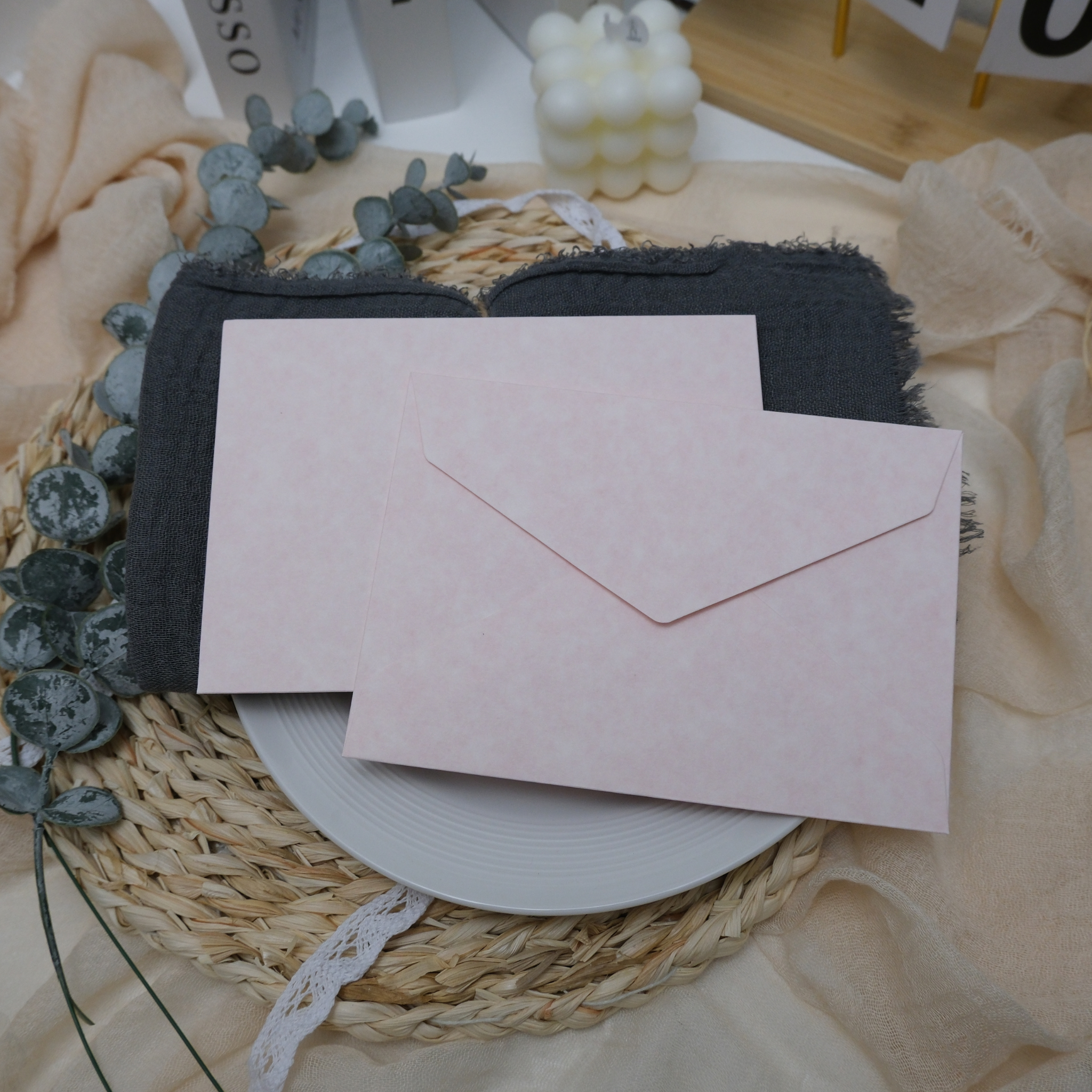 Misty Pink Envelope + 2 Sheets Letter Paper