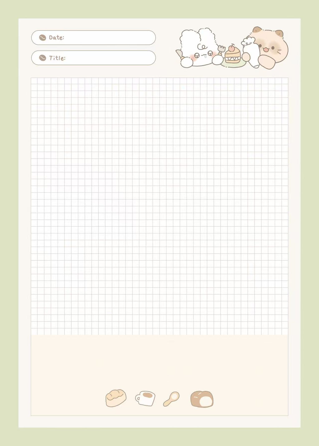 Matcha Pudding Notepad