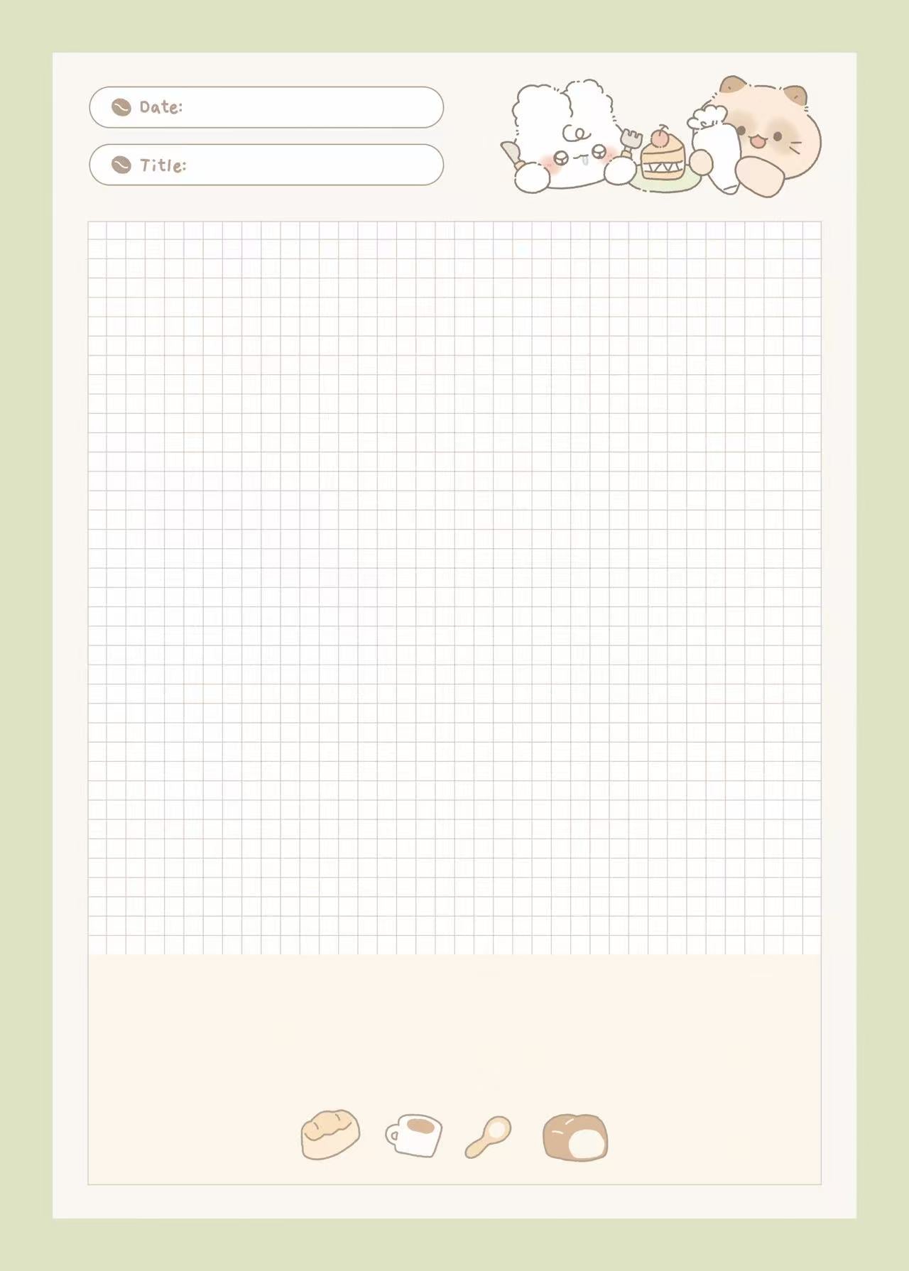 Matcha Pudding Notepad