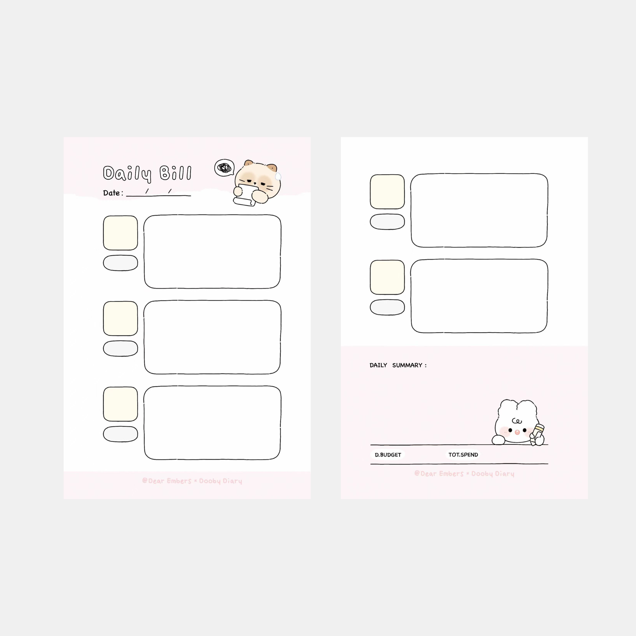 Daily Bill Refill Paper