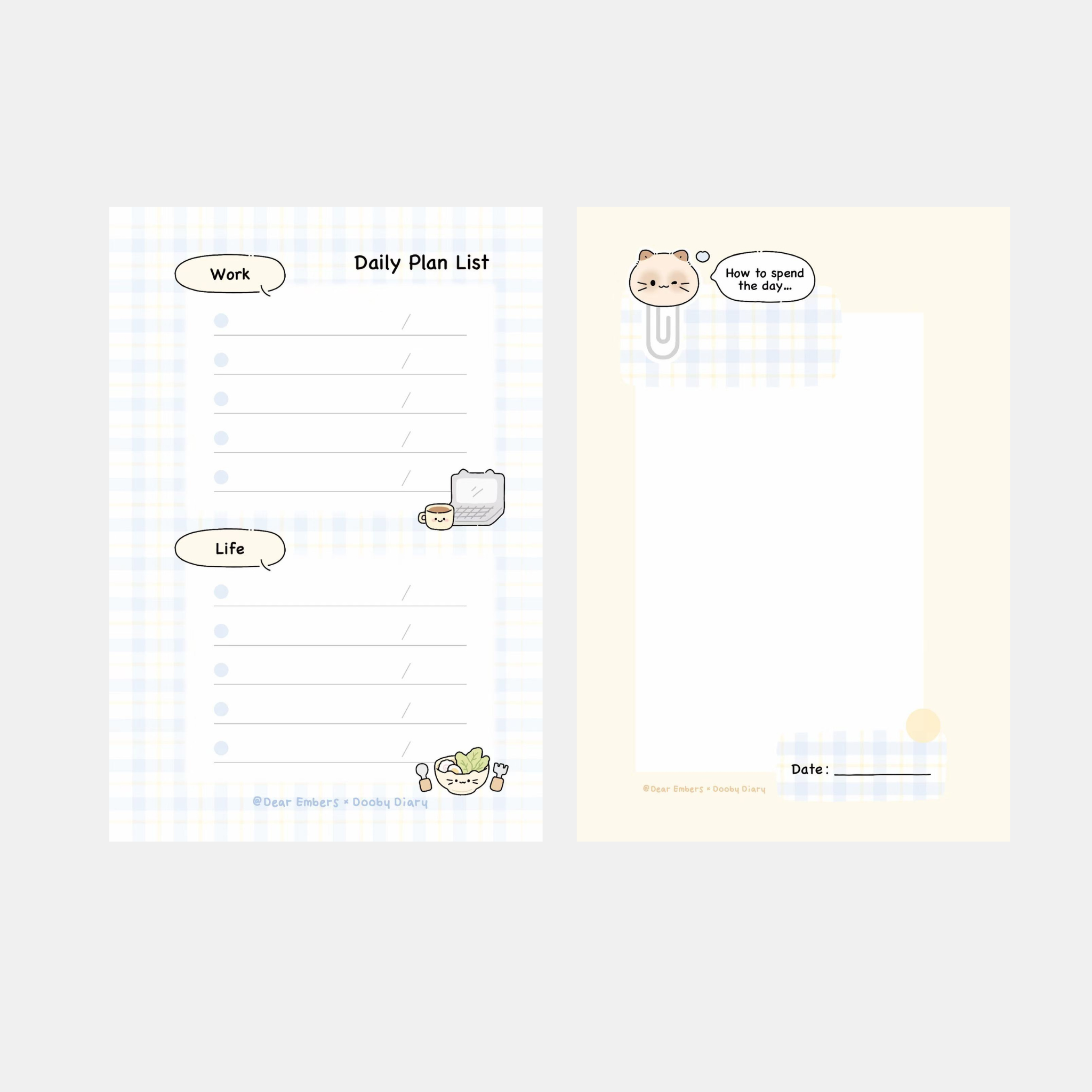 Daily Plan List Refill Paper