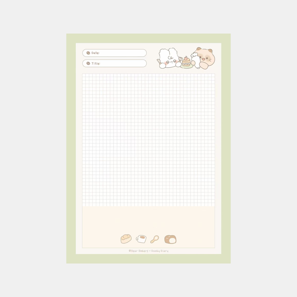 Matcha Pudding Notepad
